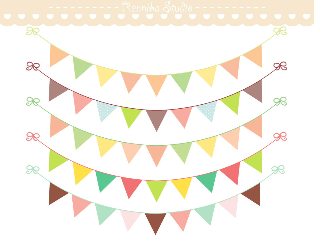 1024x768 Pennant Flag Banner Clipart