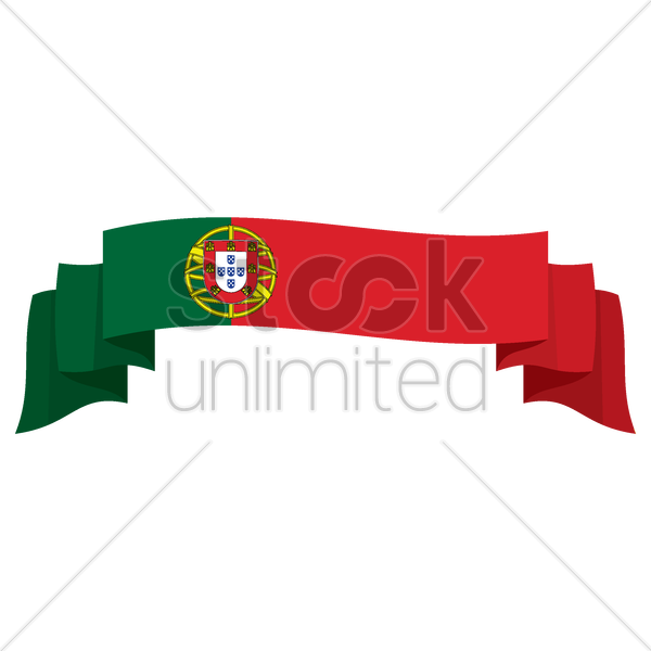 600x600 Portugal Flag Banner Vector Image