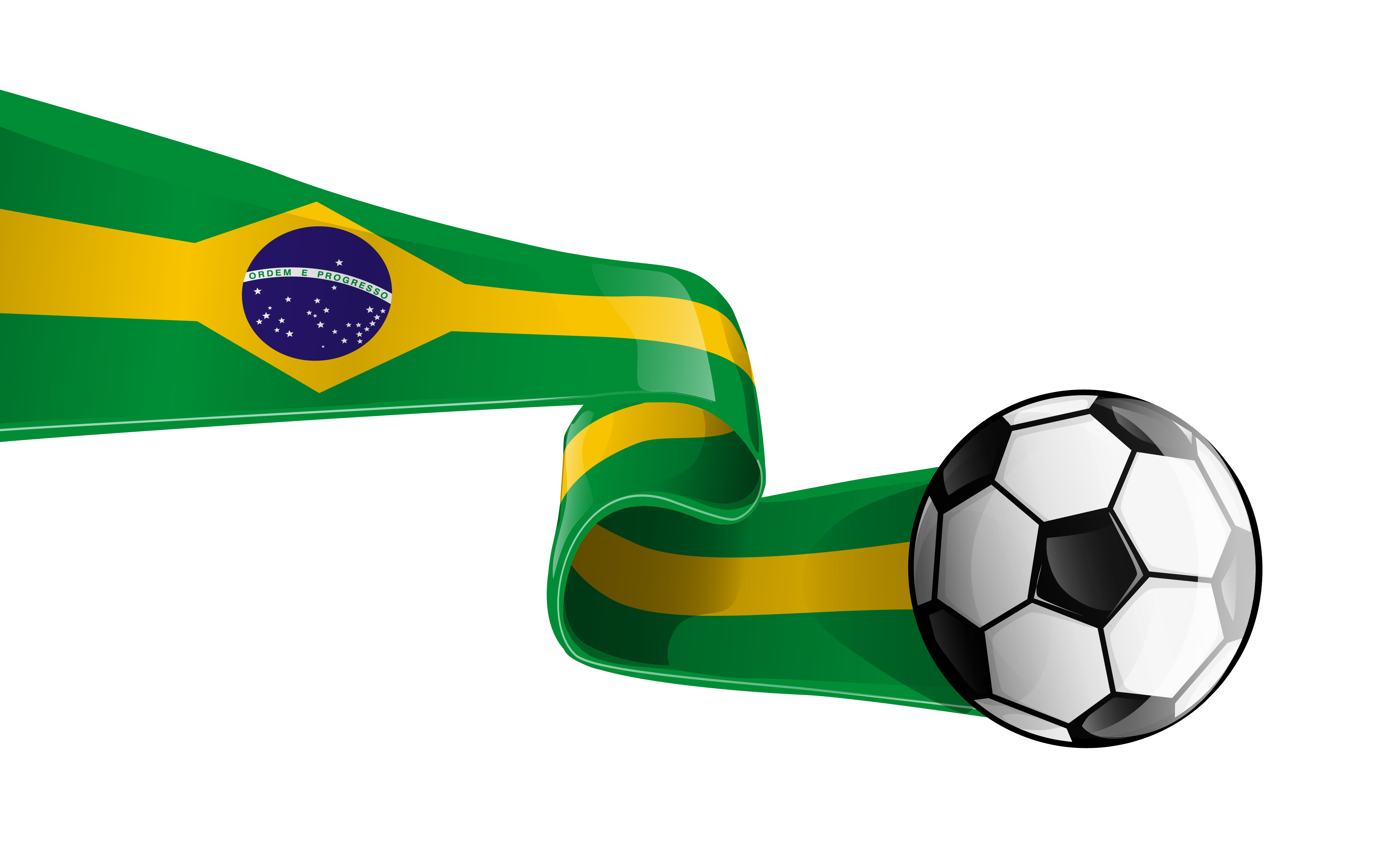 4582x2836 Soccer Ball With Brazilian Flag Transparent Png Clipart Picture
