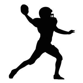 320x320 American Football Player Silhouette Black Vinyl Art Wall Decal