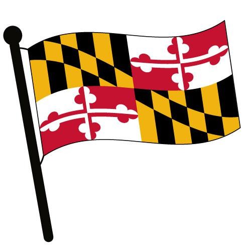 500x500 Maryland Waving Flag Clip Art