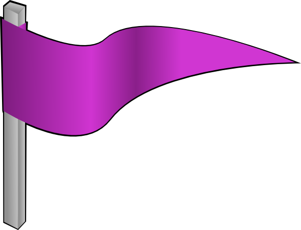 600x459 Waving Purple Flag Clip Art