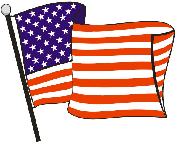 594x484 American Flag Pole Clipart