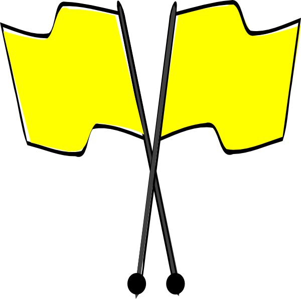 600x596 Crossed Yellow Flags Clip Art