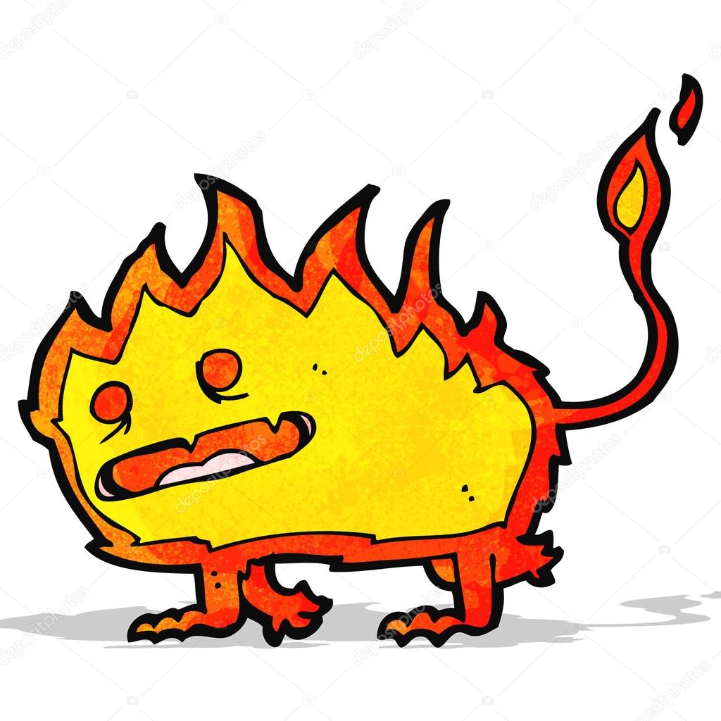 1024x1024 Spooky Flame Monster Cartoon Stock Vector Lineartestpilot