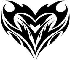 236x201 Simple Heart Shaped Tribal Tattoo Design Ideas