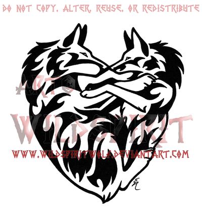 400x431 22 Best Heart Shaped Wolf Tattoo Images Tribal