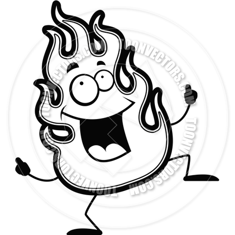 460x460 Flame Dancing (Black And White Line Art) By Cory Thoman Toon