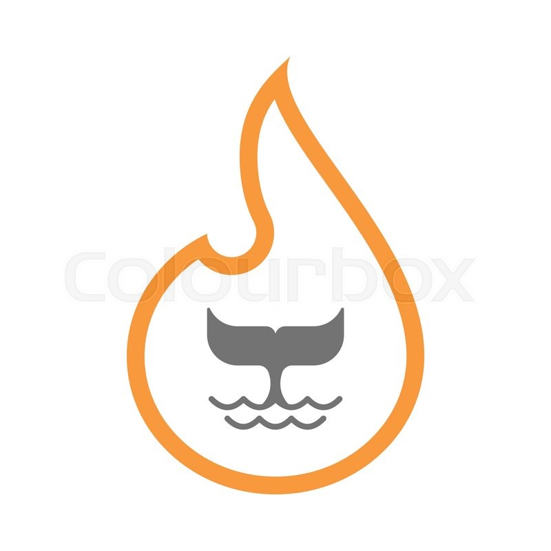 800x800 Illustration Of An Isolated Line Art Flame Icon With A Whale Tail