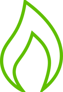 207x298 Green Flame Outline Clip Art