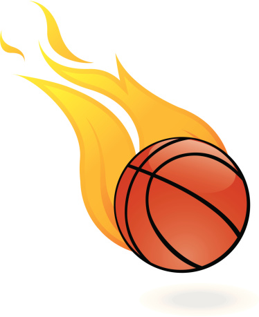374x459 Flaming Basketball Clipart