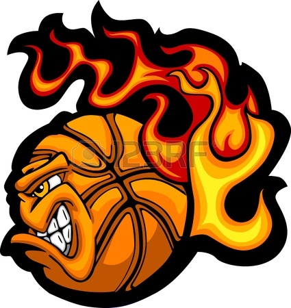 425x450 Flaming Basketball Face Cartoon Royalty Free Cliparts, Vectors