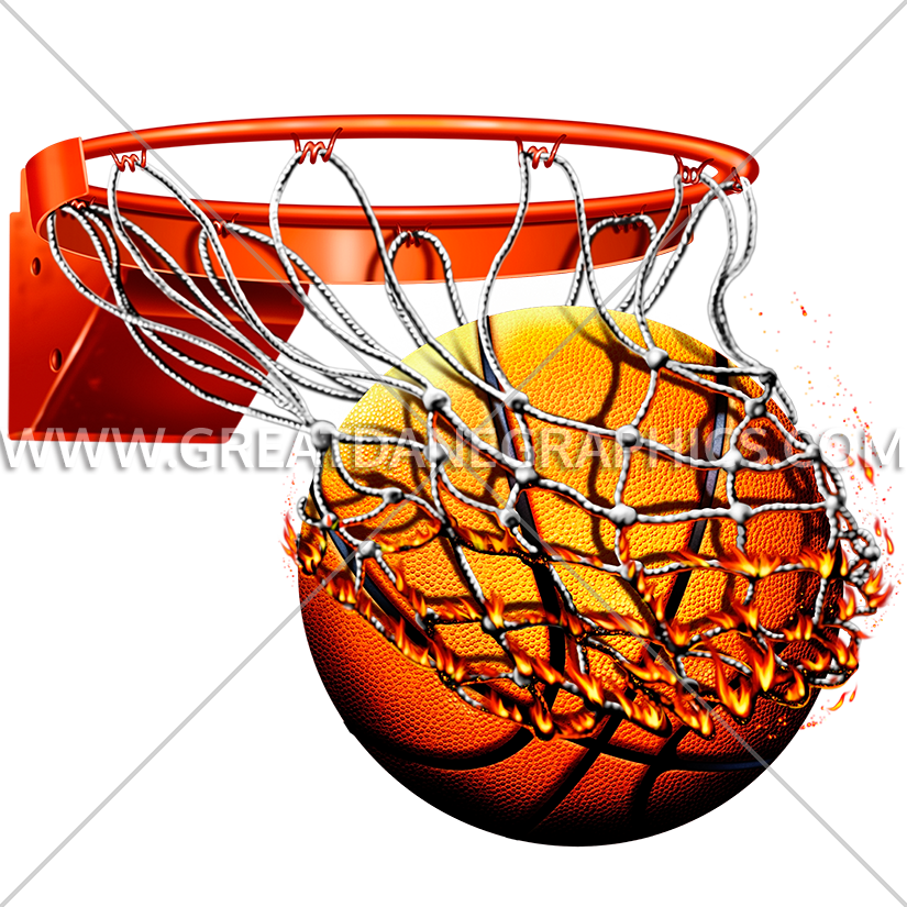825x825 Flaming Basketball With Net Production Ready Artwork For T Shirt