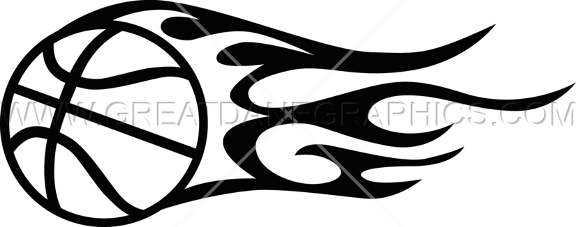 825x326 Flying Flaming Basketball Production Ready Artwork For T Shirt