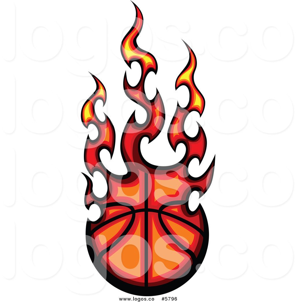 1024x1044 Royalty Free Vector Of A Logo Of A Flame Engulfed Basketball By