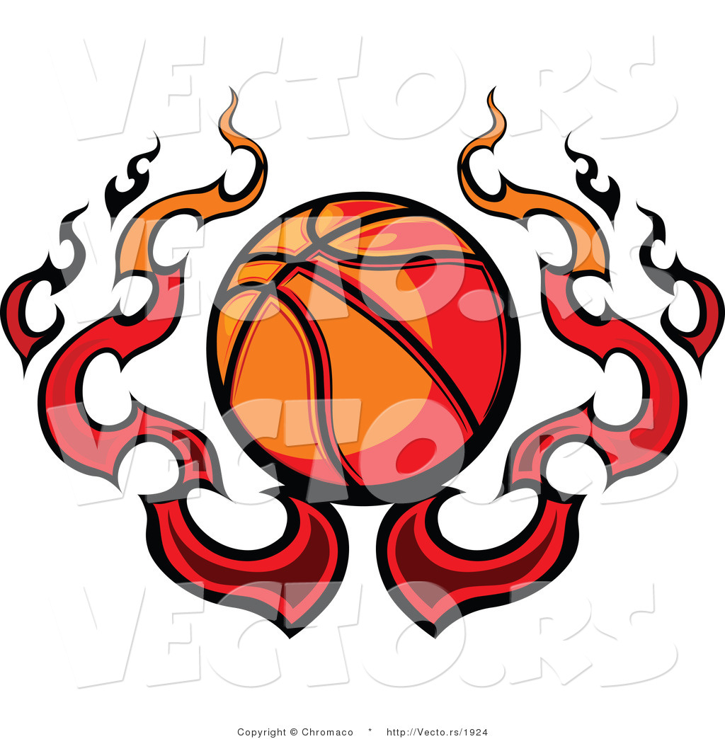 1024x1044 Vector Of A Flaming Cartoon Basketball Design By Chromaco