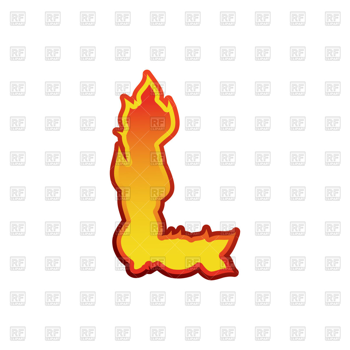 1200x1200 Letter L Flames Font Royalty Free Vector Clip Art Image