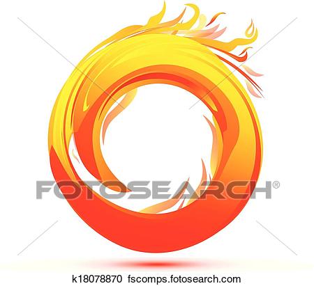 450x411 Clipart Of Flames And Fire Abstract Logo K18078870