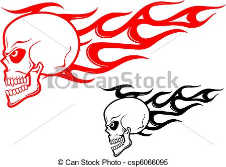 450x332 Flaming Skull Clip Art