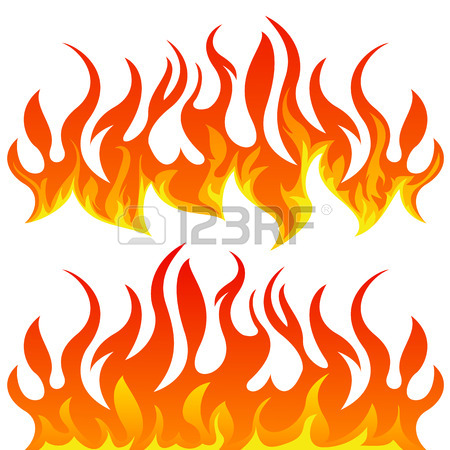 450x450 Fire Flames Vector Set On White Background Royalty Free Cliparts