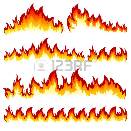 450x450 Flames Of Different Shapes On A White Background. Royalty Free