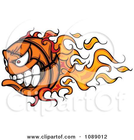 450x470 Flaming Basketball Clipart