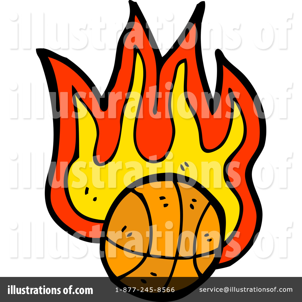 1024x1024 Flaming Basketball Clipart