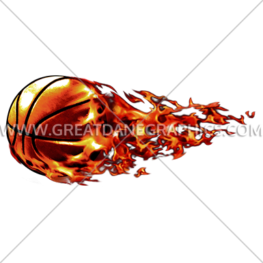 385x385 Flying Flaming Basketball Production Ready Artwork For T Shirt