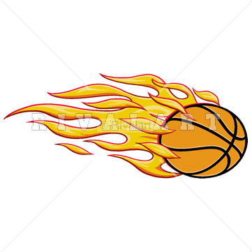 361x361 Sports Clipart Image Of Basketball On Fire Flaming Blazing Blazers