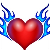 200x200 Flaming Heart Clipart
