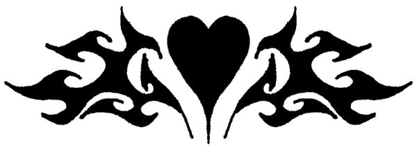 600x217 Series Tribal Flaming Heart 2 By Kavarria