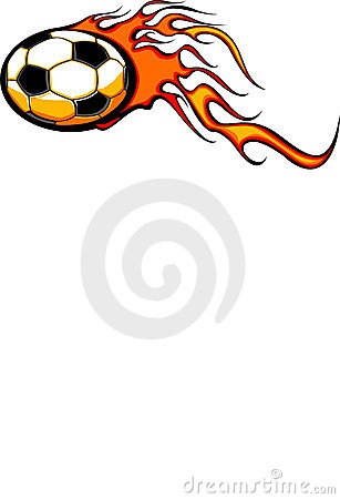 307x450 Flaming Soccer Ball Clipart