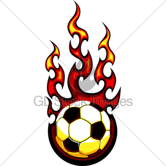 325x325 Soccer Ball Flaming Vector Design Template Gl Stock Images
