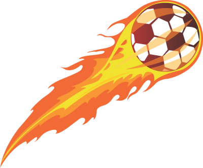 400x331 Flaming Soccer Ball Clipart