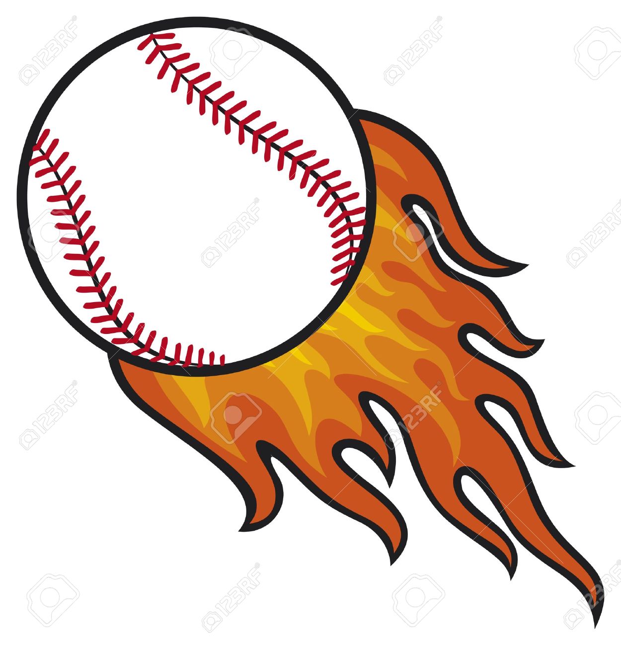 1250x1300 Flaming Baseball Clipart