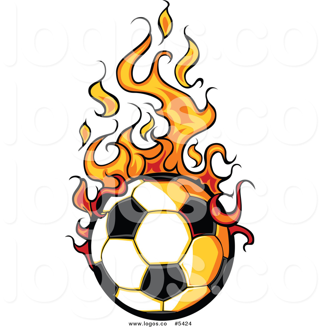 1024x1044 Royalty Free Vector Of A Logo Of A Hot Soccer Ball With Flames By