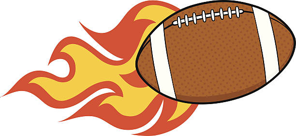 612x281 Flaming Football Clipart