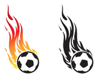 199x161 Flaming Eight Ball Stock Vector