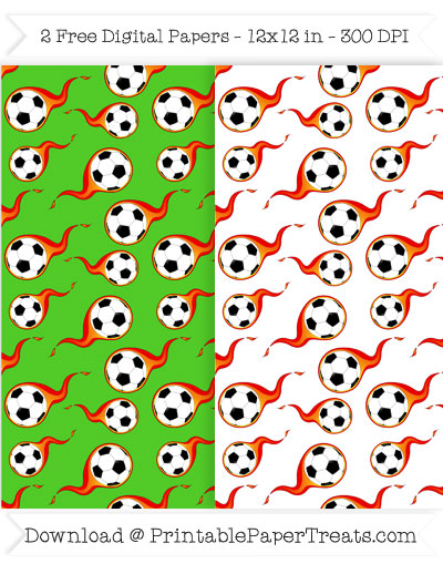 400x518 Flaming Soccer Ball Digital Papers
