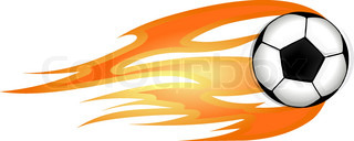 320x128 Illustration Of A Fast Moving Soccer Ball On Fire Stock Vector