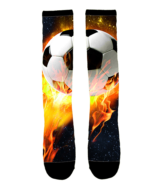 548x658 Instant Message Flaming Soccer Ball Sublimated Knee High Socks
