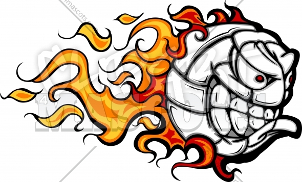 590x357 Volleyball Face Cartoon Vector Clipart