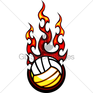 Flaming Volleyball Clipart | Free download on ClipArtMag