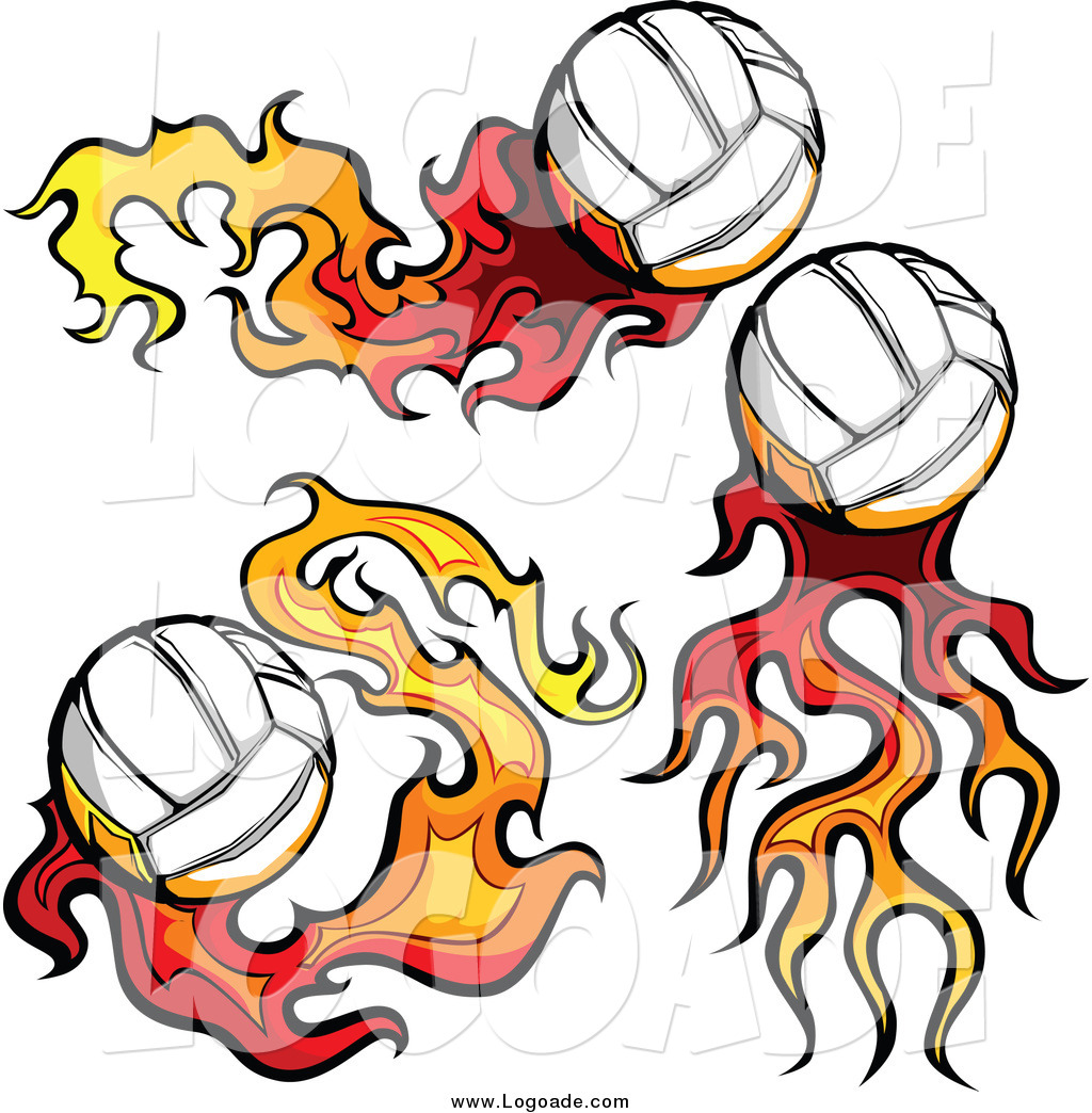 1024x1044 Clipart Of Flaming Volleyball Logos By Chromaco