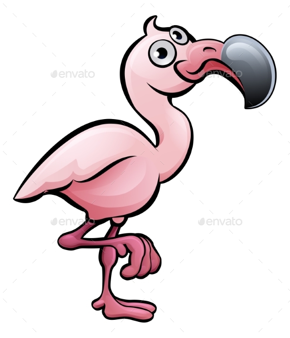 590x687 Flamingo Safari Animals Cartoon Character By Krisdog Graphicriver