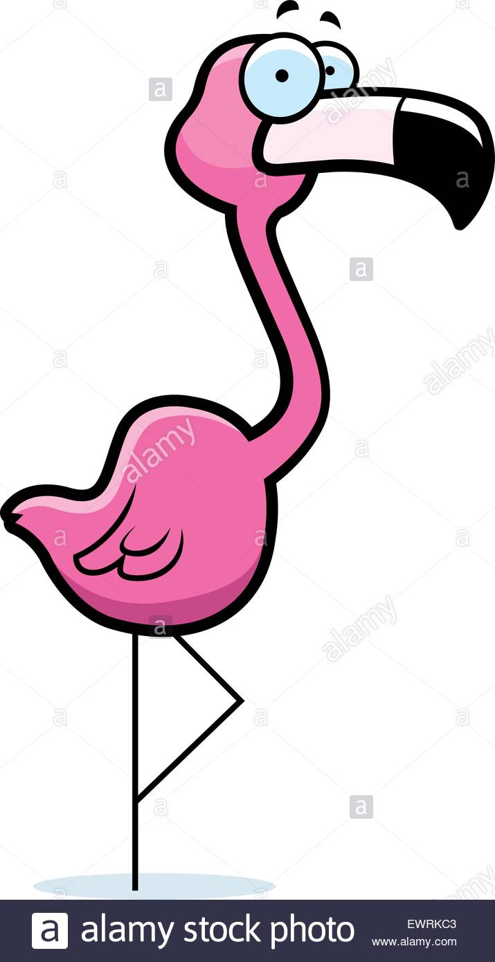715x1390 A Cartoon Pink Flamingo Standing On One Leg Stock Vector Art