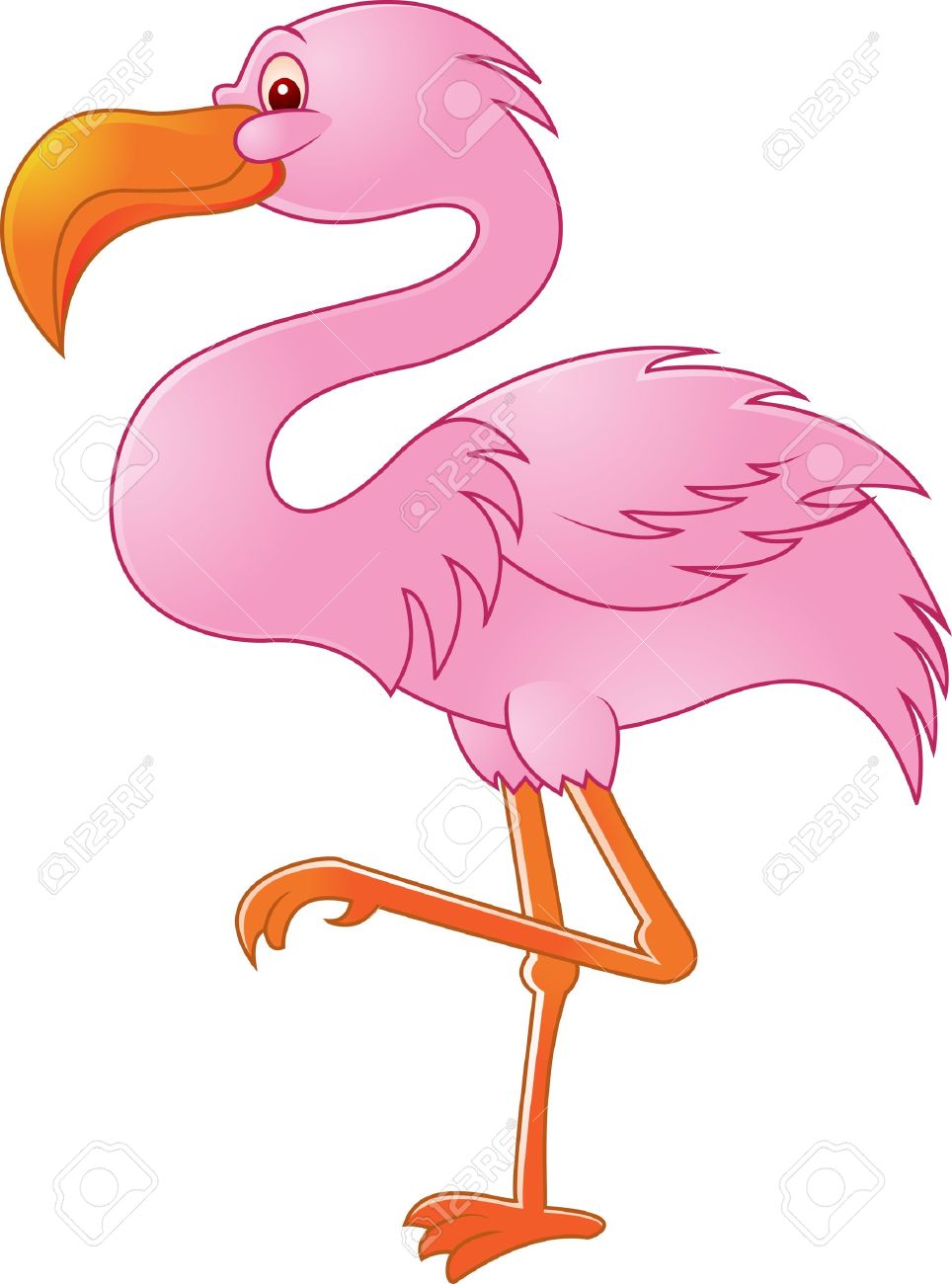 964x1300 Pink Flamingos Cartoon