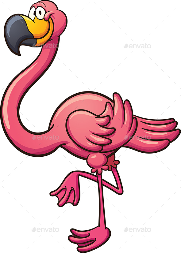 590x827 Cartoon Flamingo By Memoangeles Graphicriver
