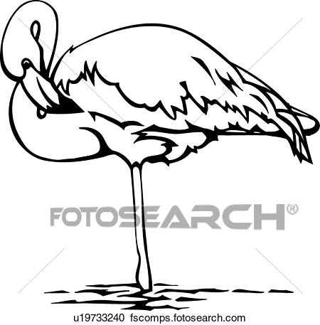 450x457 Clipart Of Flamingo U19733240