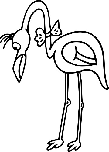 359x500 Flamingo Clip Art Black And White Clipart Panda
